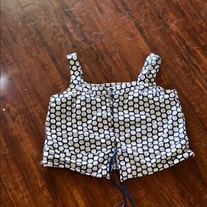 Stylish Blue and White Blouse with Playful Design